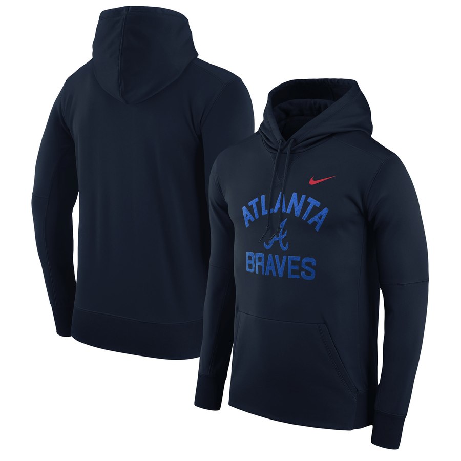 Atlanta Braves Nike Therma Pullover Hoodie Navy