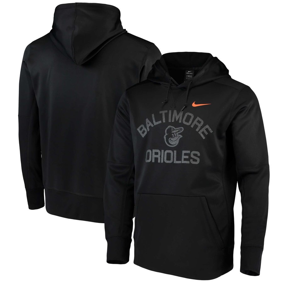 Baltimore Orioles Nike Therma Pullover Hoodie Black