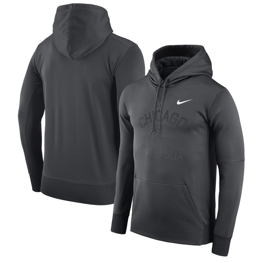 Chicago White Sox Nike Therma Pullover Hoodie Black - Click Image to Close