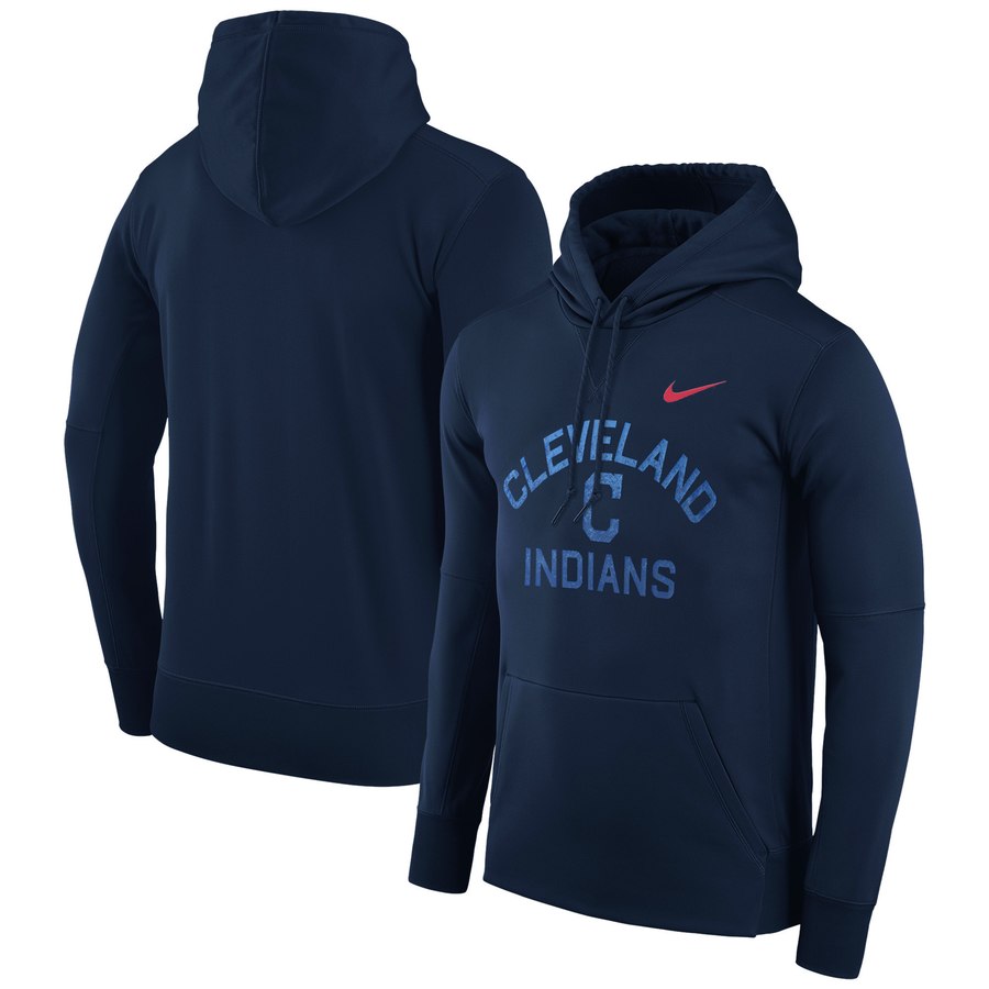 Cleveland Indians Nike Therma Pullover Hoodie Navy