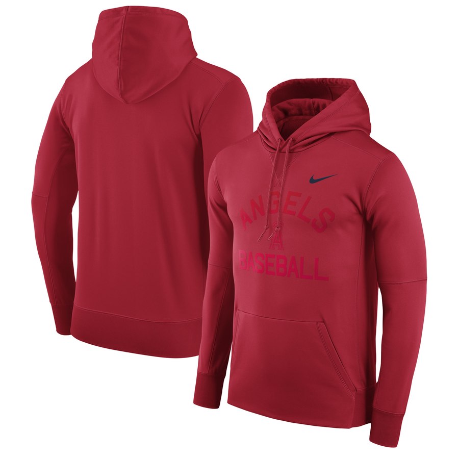 Los Angeles Angels Nike Therma Pullover Hoodie Red