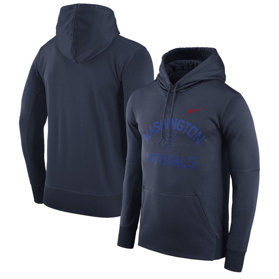 Washington Nationals Nike Therma Pullover Performance Hoodie Navy