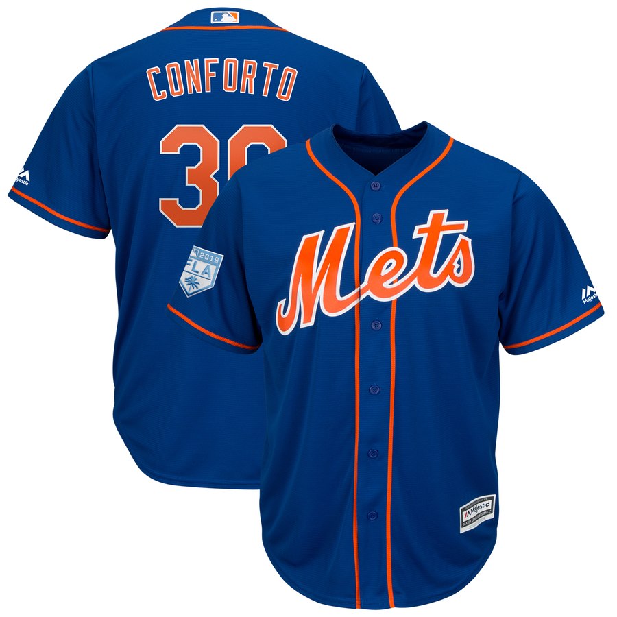 Mets #30 Michael Conforto Blue 2019 Spring Training Cool Base Stitched MLB Jersey