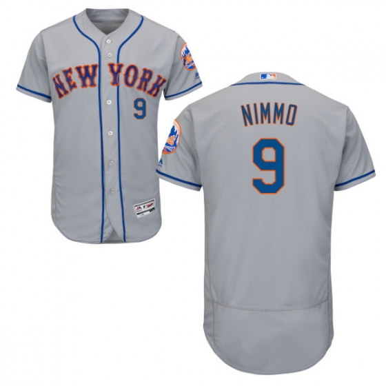 Mets #9 Brandon Nimmo Grey Flexbase Authentic Collection Stitched MLB Jersey