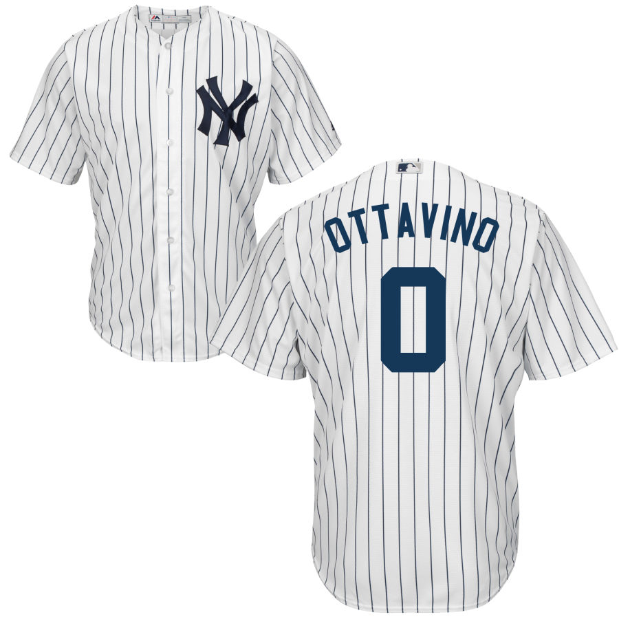 Yankees #0 Adam Ottavino White Strip New Cool Base Stitched MLB Jersey