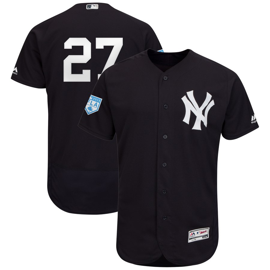 Yankees #27 Giancarlo Stanton Navy 2019 Spring Training Flex Base Stitched MLB Jersey