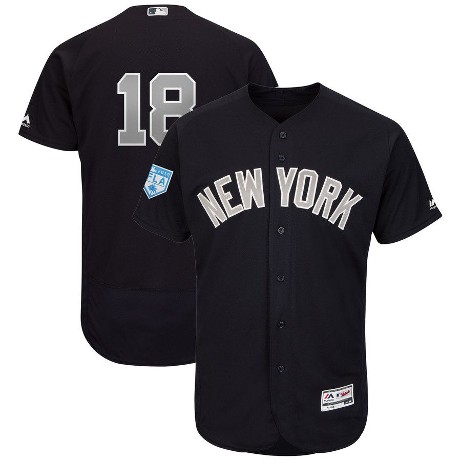 Yankees #18 Didi Gregorius Navy Alternate 2019 Spring Training Flex Base Stitched MLB Jersey