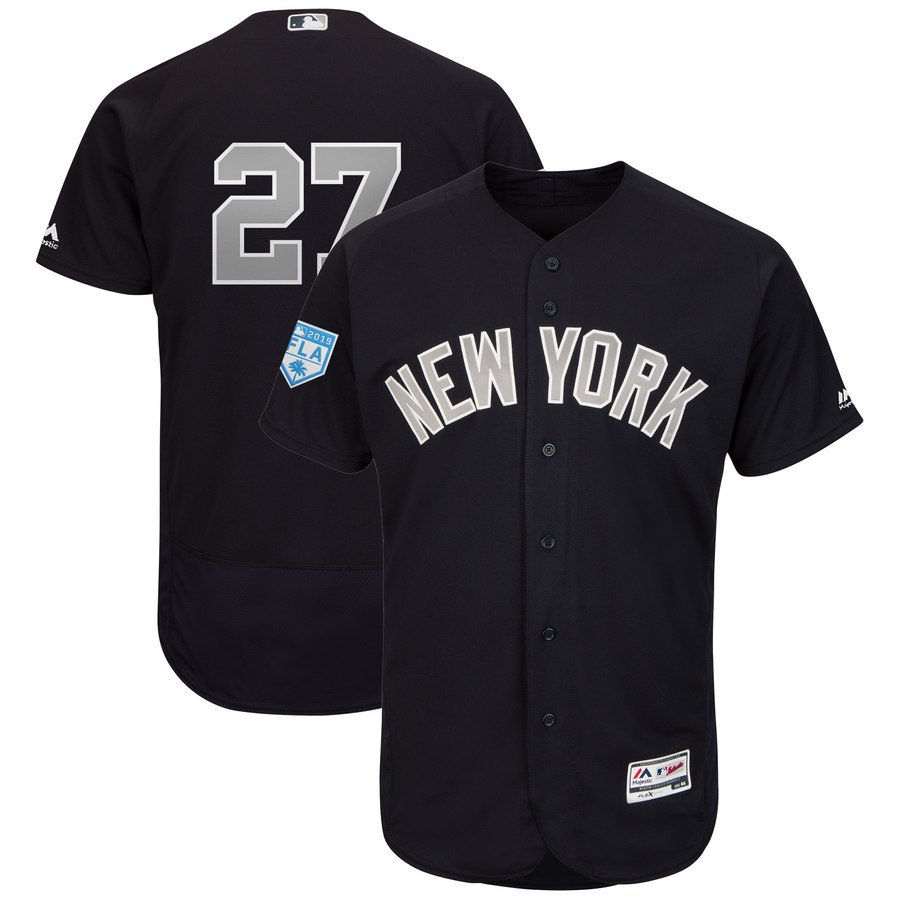 Yankees #27 Giancarlo Stanton Navy Alternate 2019 Spring Training Flex Base Stitched MLB Jersey