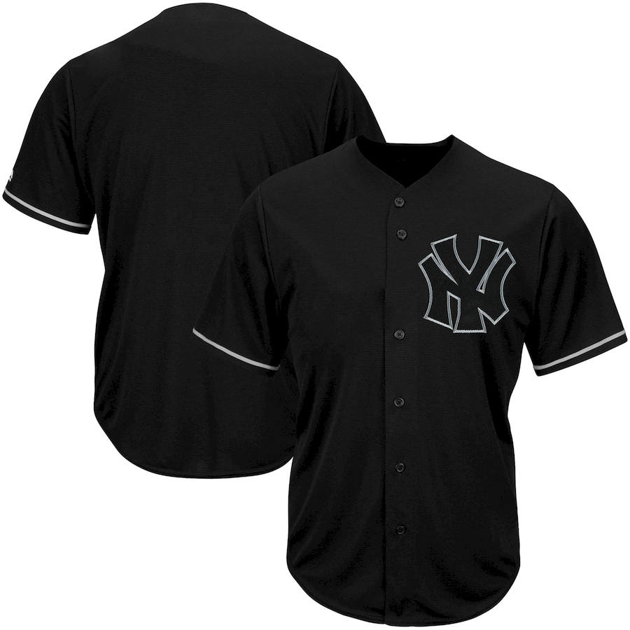 New York Yankees Majestic Big & Tall Pop Fashion V-Neck Jersey Black