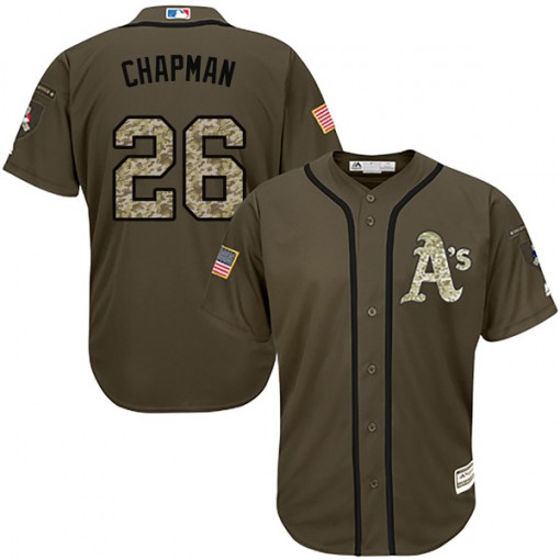 Athletics #26 Matt Chapman Green Salute to Service Stitched MLB Jersey