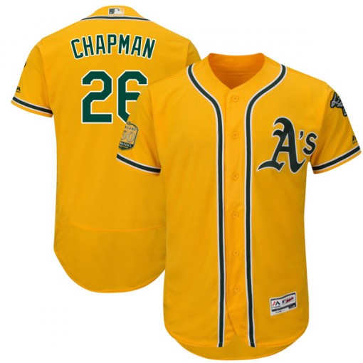 Athletics #26 Matt Chapman Gold Flexbase Authentic Collection Stitched MLB Jersey