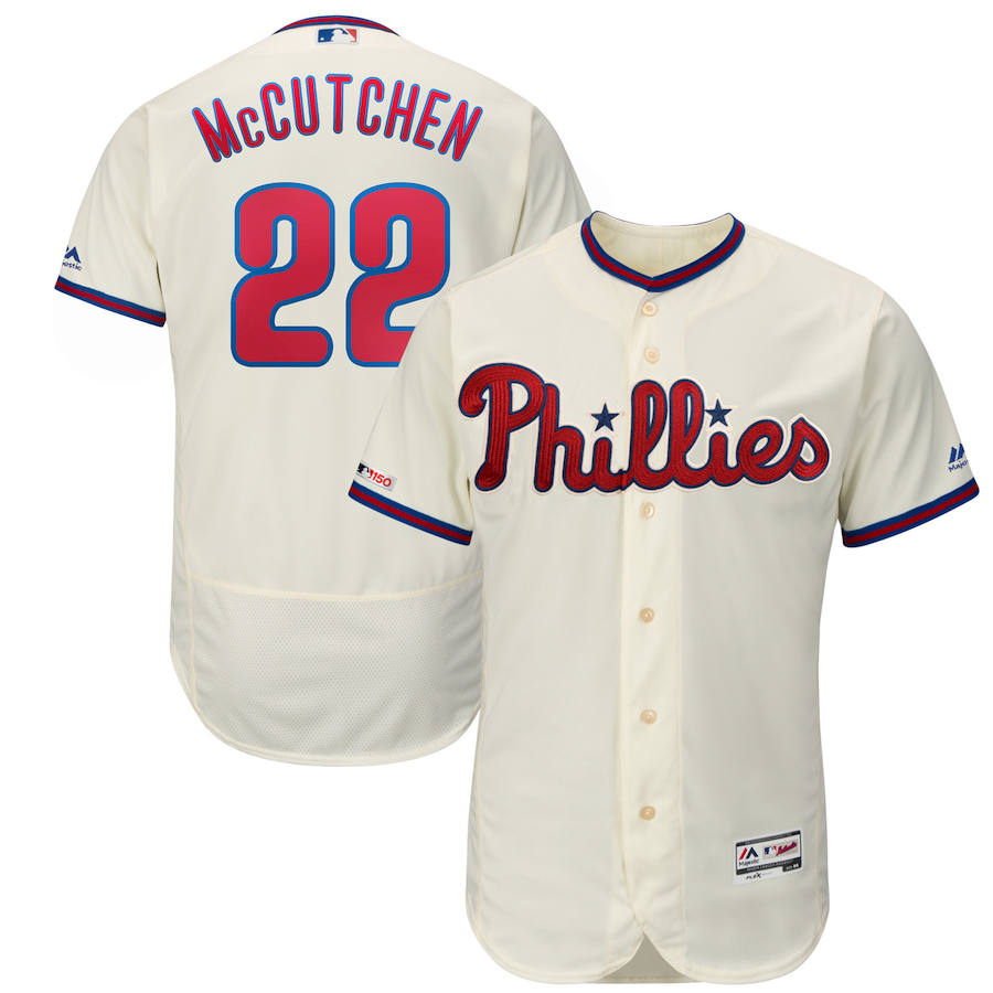 Philadelphia Phillies #22 Andrew McCutchen Majestic Alternate Authentic Collection Flex Base Player Jersey Cream