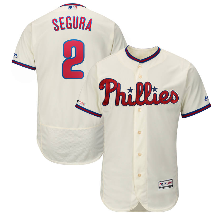 Philadelphia Phillies #2 Jean Segura Majestic Alternate Authentic Collection Flex Base Player Jersey Cream