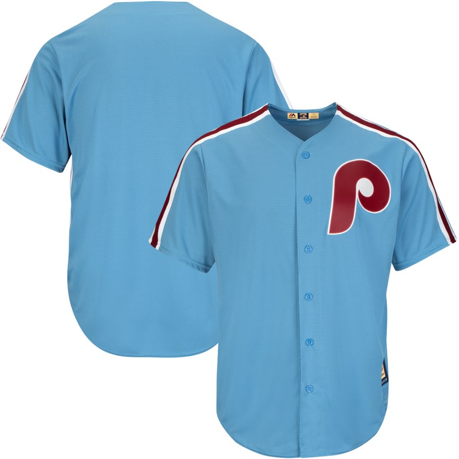 Philadelphia Phillies Majestic Cooperstown Cool Base Team Jersey Light Blue