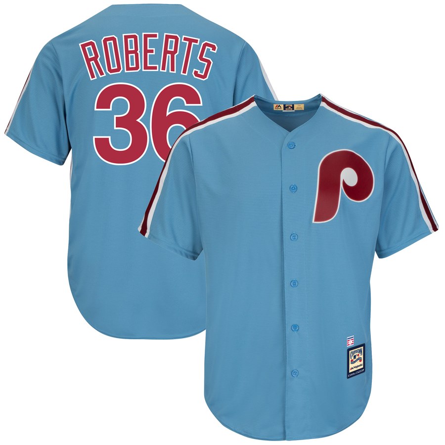 Philadelphia Phillies #36 Robin Roberts Majestic Cooperstown Collection Cool Base Player Jersey Light Blue