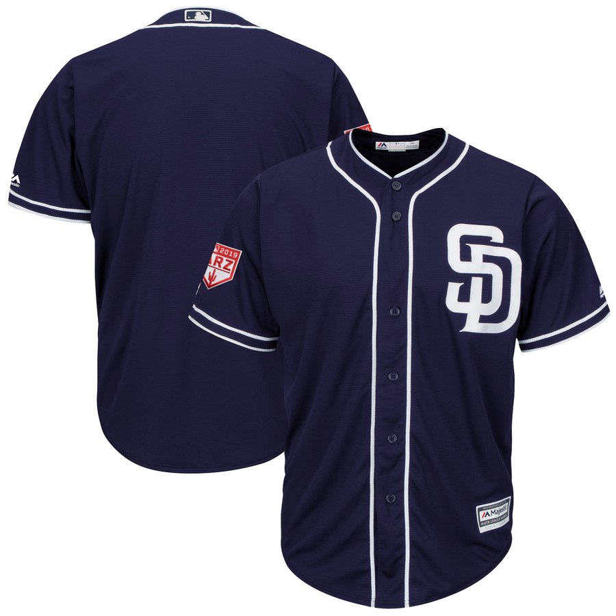 Padres Blank Navy 2019 Spring Training Cool Base Stitched MLB Jersey