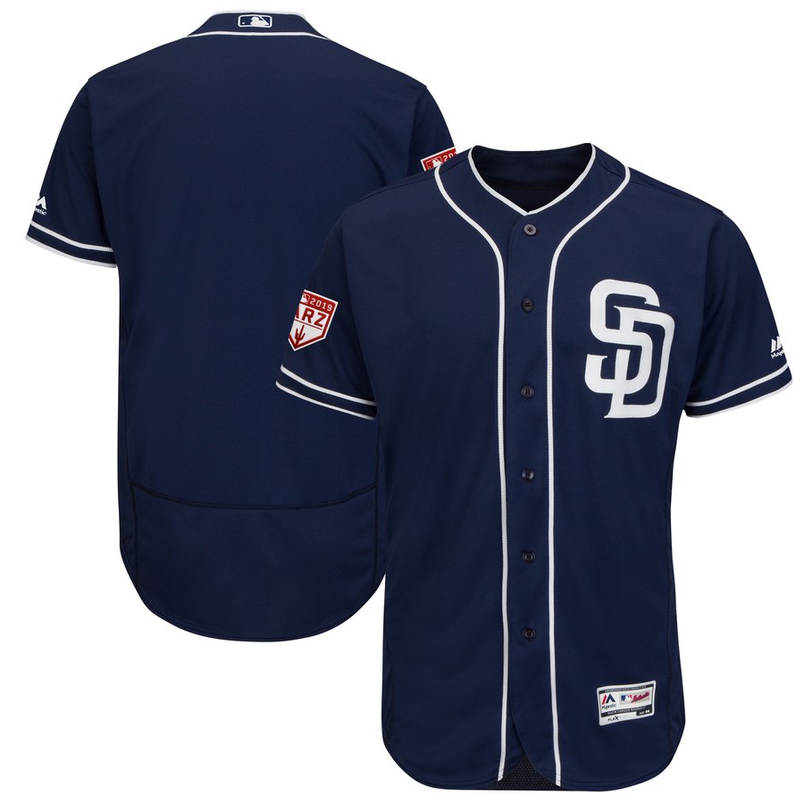 Padres Blank Navy 2019 Spring Training Flex Base Stitched MLB Jersey