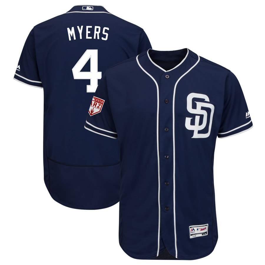 Padres #4 Wil Myers Navy 2019 Spring Training Flex Base Stitched MLB Jersey