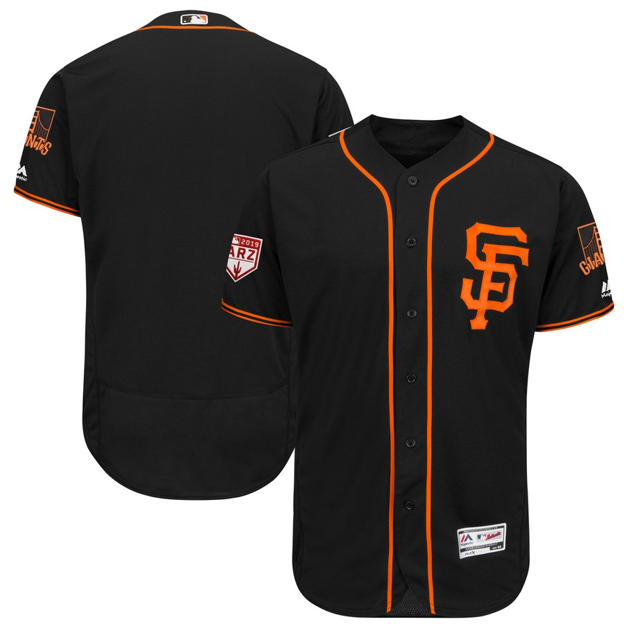 Giants Blank Black 2019 Spring Training Flex Base Stitched MLB Jersey - Click Image to Close