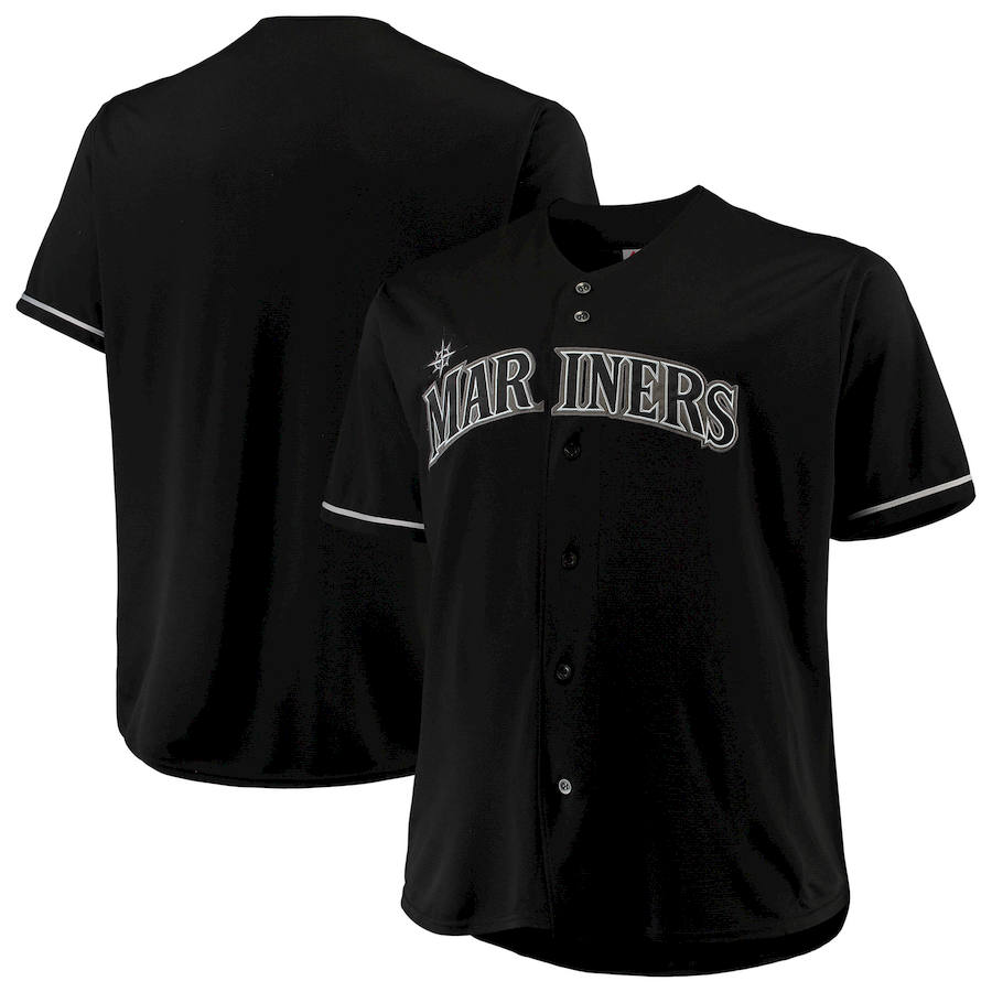 Seattle Mariners Majestic Big & Tall Pop Fashion Jersey Black