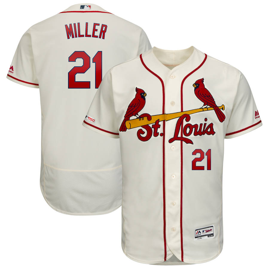 St. Louis Cardinals #21 Andrew Miller Majestic Alternate Authentic Collection Flex Base Player Jersey Cream