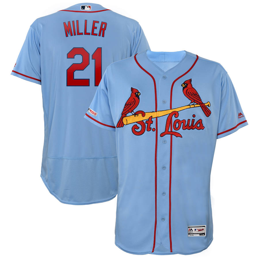 St. Louis Cardinals #21 Andrew Miller Majestic Alternate Flex Base Authentic Collection Player Jersey Blue