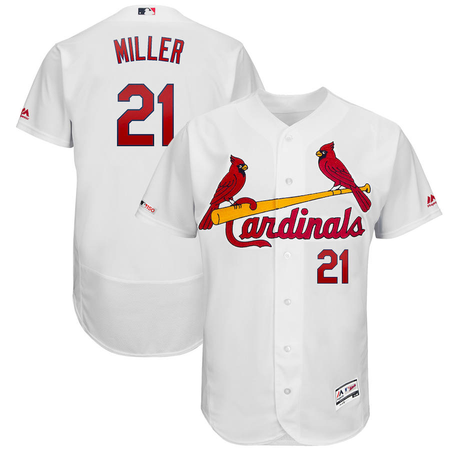 St. Louis Cardinals #21 Andrew Miller Majestic Home Flex Base Authentic Collection Player Jersey White