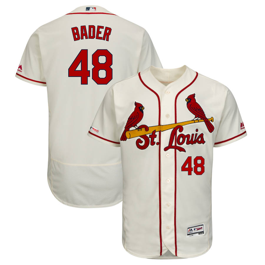 St. Louis Cardinals #48 Harrison Bader Majestic Alternate Authentic Collection Flex Base Player Jersey Cream