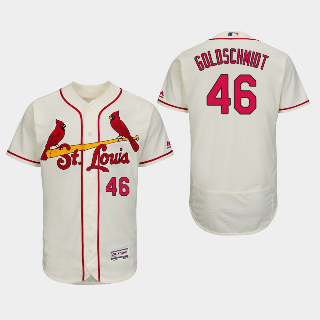 Cardinals #46 Paul Goldschmidt Cream Flexbase Authentic Collection Stitched MLB Jersey