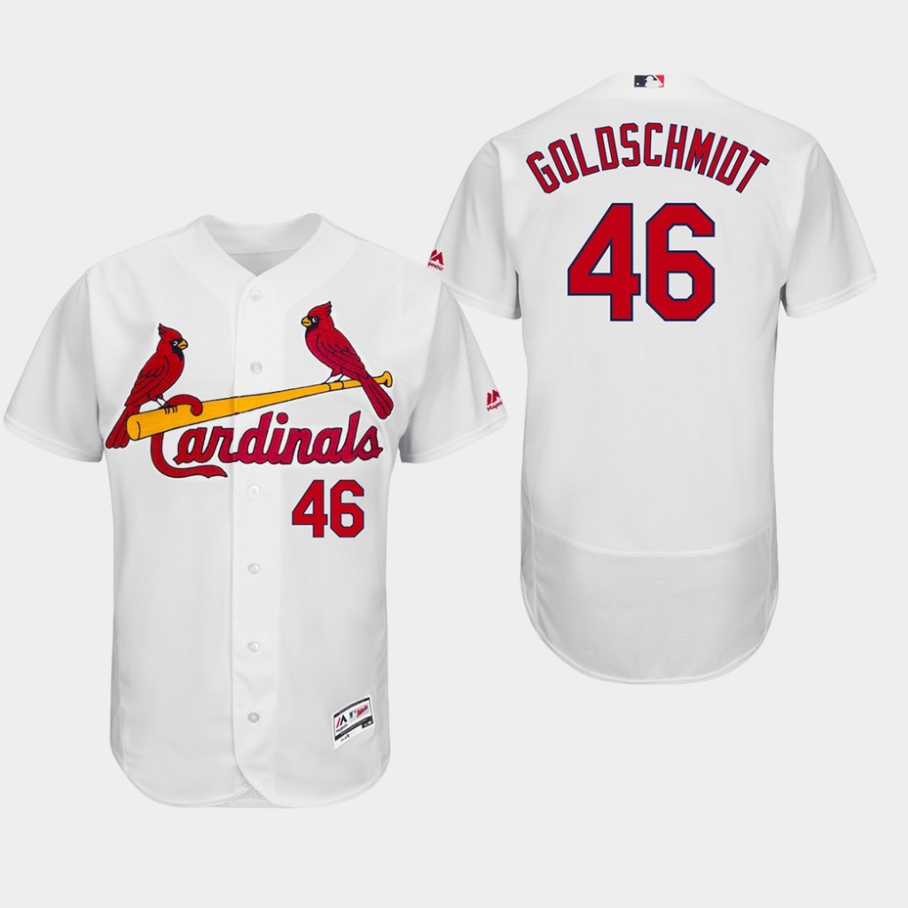 Cardinals #46 Paul Goldschmidt White Flexbase Authentic Collection Stitched MLB Jersey