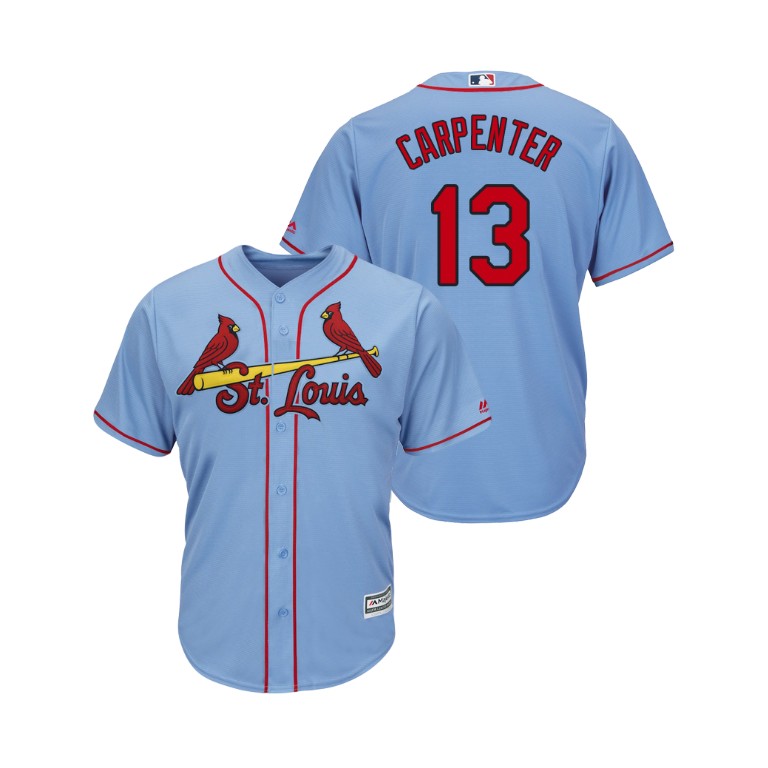 Cardinals #13 Matt Carpenter Horizon Blue Alternate 2019 Cool Base Stitched MLB Jersey - Click Image to Close