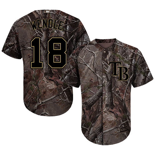 Rays #18 Joey Wendle Camo Realtree Collection Cool Base Stitched MLB Jersey