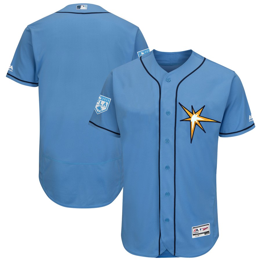 Rays Blank Light Blue 2019 Spring Training Flex Base Stitched MLB Jersey