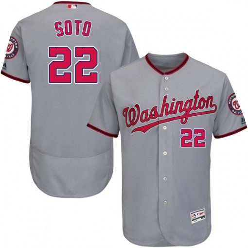 Nationals #22 Juan Soto Grey Flexbase Authentic Collection Stitched MLB Jersey