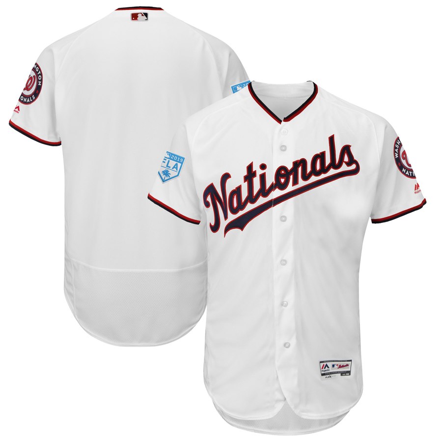 Nationals Blank White 2019 Spring Training Flex Base Stitched MLB Jersey