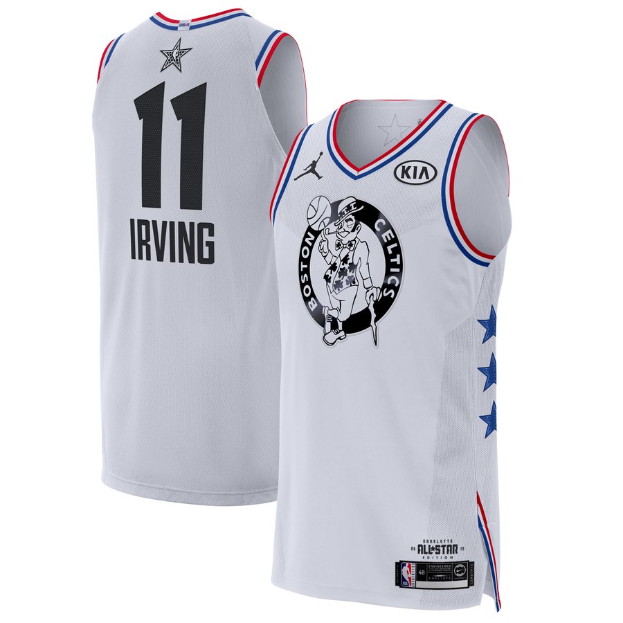 Celtics #11 Kyrie Irving White Jordan Brand 2019 NBA All-Star Game Finished Authentic Jersey