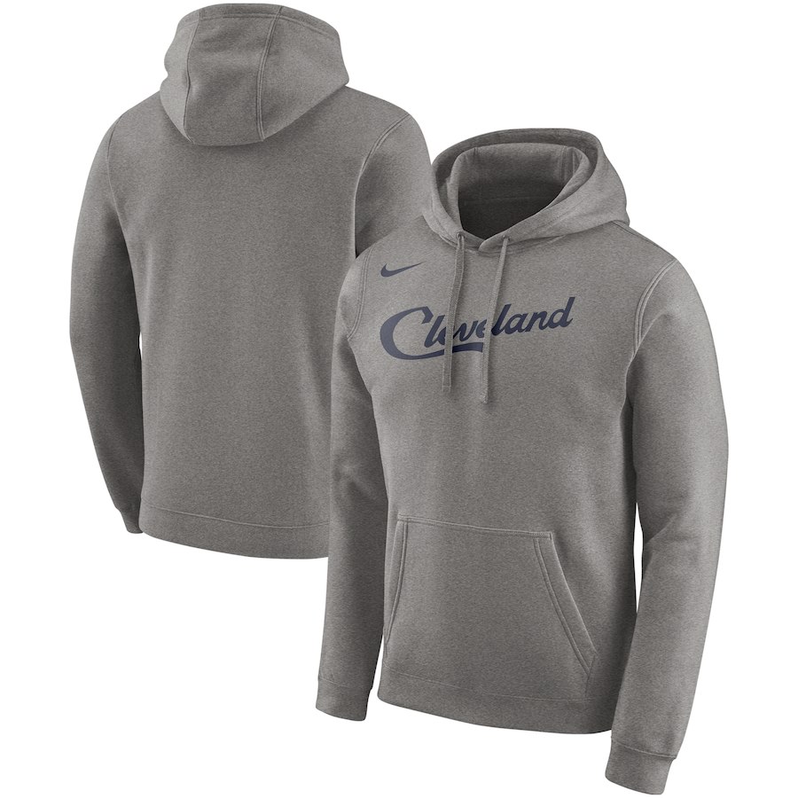 Cleveland Cavaliers Nike Earned Edition Logo Essential Pullover Hoodie - Gray