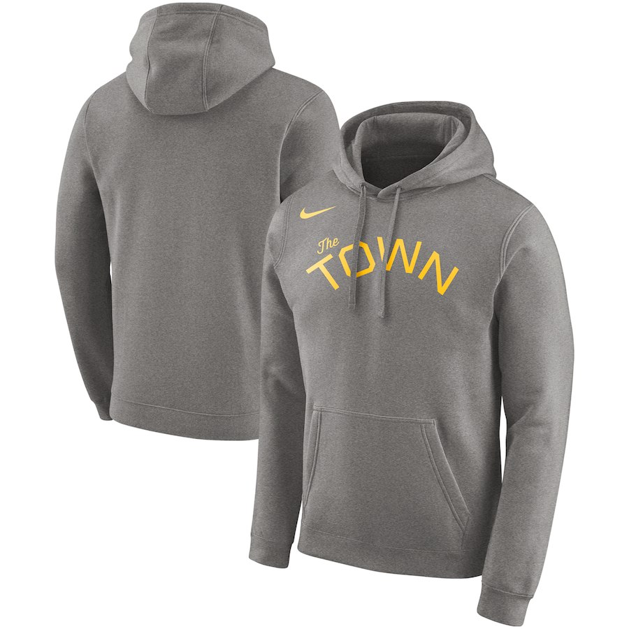 Golden State Warriors Nike Earned Edition Logo Essential Pullover Hoodie - Gray