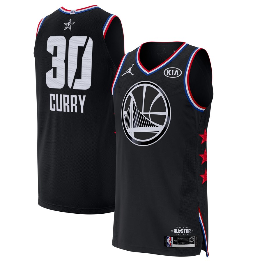 Warriors #30 Stephen Curry Black Jordan Brand 2019 NBA All-Star Game Finished Authentic Jersey