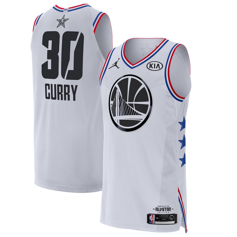 Warriors #30 Stephen Curry White Jordan Brand 2019 NBA All-Star Game Finished Authentic Jersey