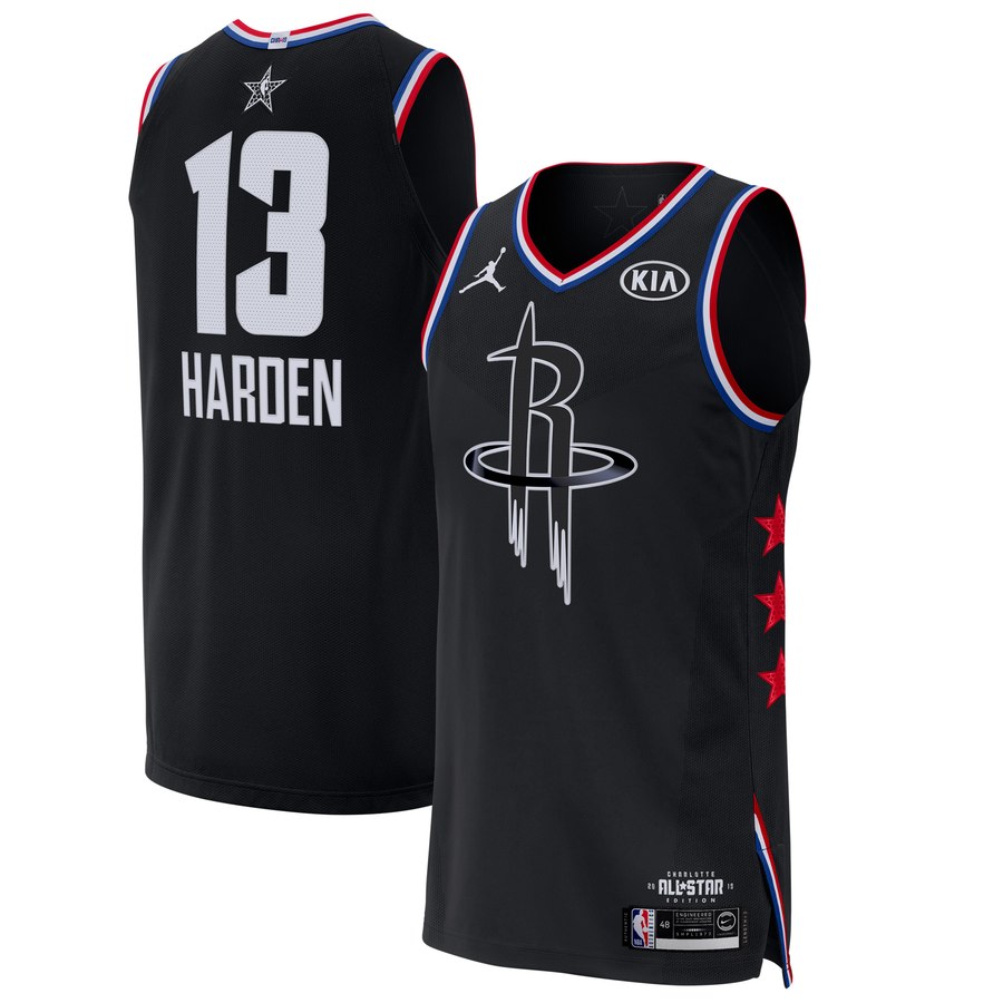 Rockets #13 James Harden Black Jordan Brand 2019 NBA All-Star Game Finished Authentic Jersey