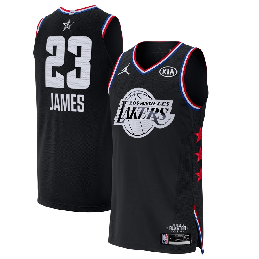 Lakers #23 LeBron James Black Jordan Brand 2019 NBA All-Star Game Finished Authentic Jersey