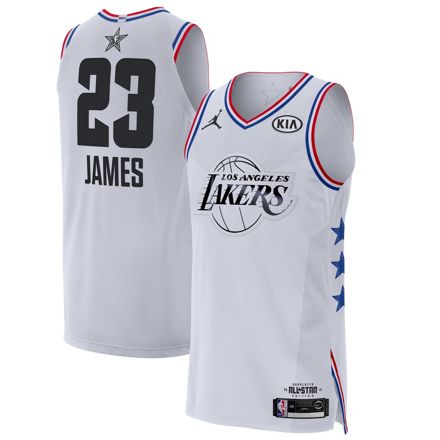 Lakers #23 LeBron James White Jordan Brand 2019 NBA All-Star Game Finished Authentic Jersey - Click Image to Close