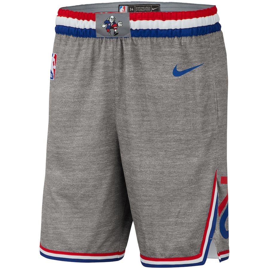 Philadelphia 76ers Nike City Edition Swingman Performance Shorts Gray