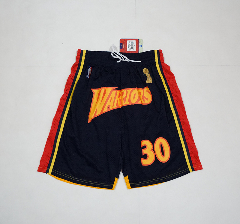 Golden State Warriors #30 Stephen Curry Just Don Hardwood Classics Swingman Shorts Black