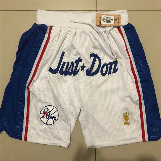 Philadelphia 76ers Just Don Hardwood Classics Swingman Shorts White