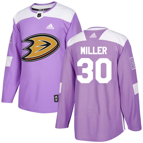 Adidas Ducks #30 Ryan Miller Purple Authentic Fights Cancer Stitched NHL Jersey