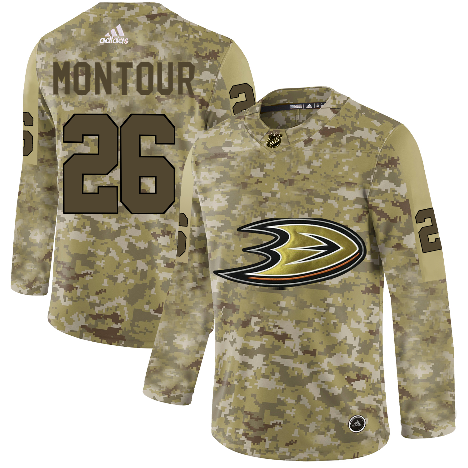 Adidas Ducks #26 Brandon Montour Camo Authentic Stitched NHL Jersey