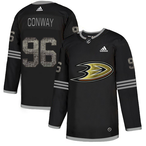 Adidas Ducks #96 Charlie Conway Black Authentic Classic Stitched NHL Jersey - Click Image to Close