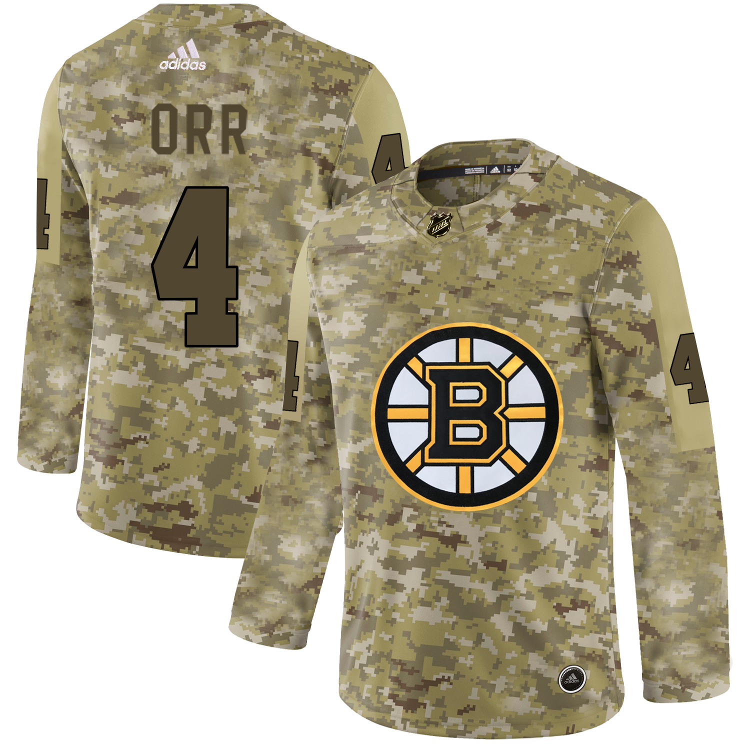 Adidas Bruins #4 Bobby Orr Camo Authentic Stitched NHL Jersey